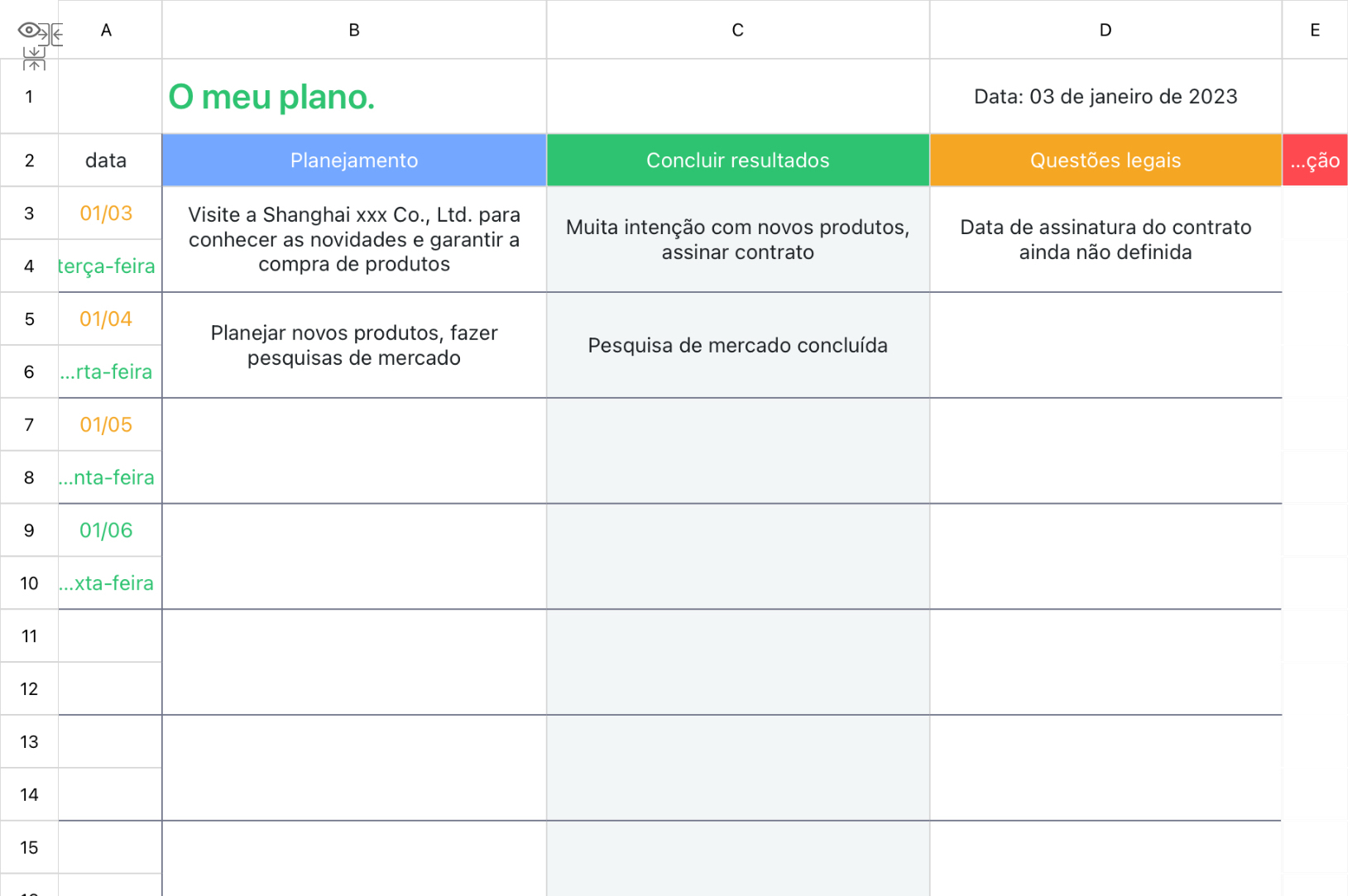 O meu plano.